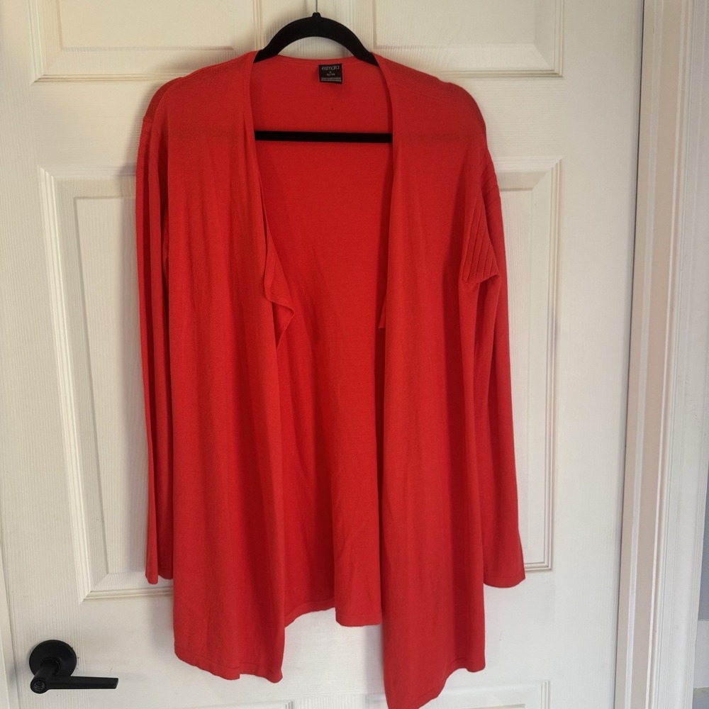 Esmara Women Red Cardigan‎ Sz S Long Sleeve Viscose blend  From Bamboo Soft Cozy